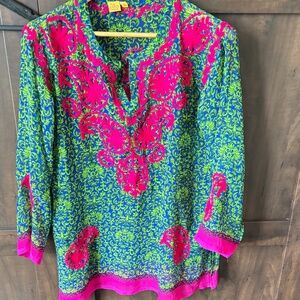 India Boutique - Sheer embroidered bbeach cover tunic never worn